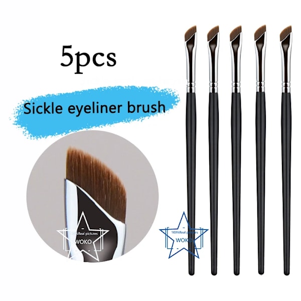 Päivitä terä eyeliner-sivellin ultraohut hieno kulma litteä kulmakarvasivellin silmän alle meikkisiveltimet tarkka yksityiskohtainen sivellin valkoinen Sickle eyeliner -5