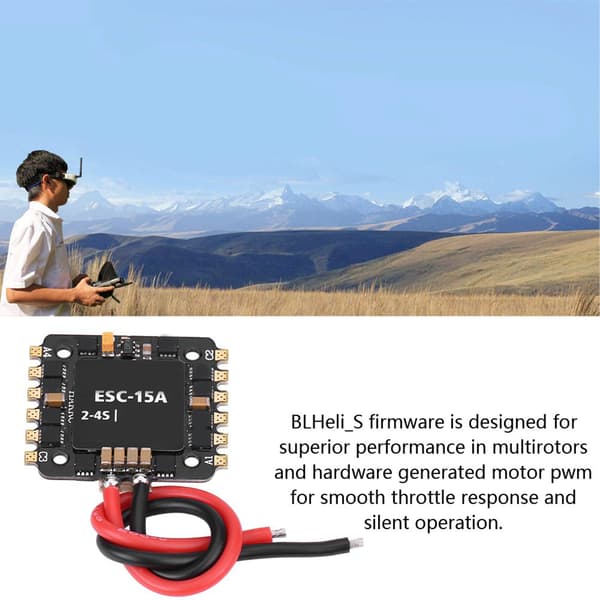15A 4 i 1 Mini Elektronisk Cruise Control ESC RC Tilbehør til FPV Drone.