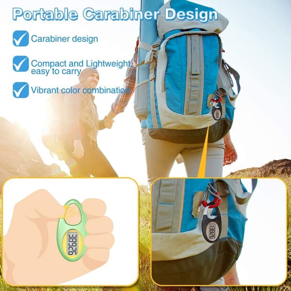 Enkel skritteller med snor, bærbar skritteller for menn, kvinner og eldre Pink