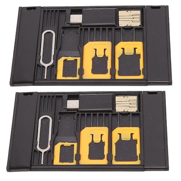 2-pack 5-i-1 universell minneskortläsare för Nano - minneskortfodral