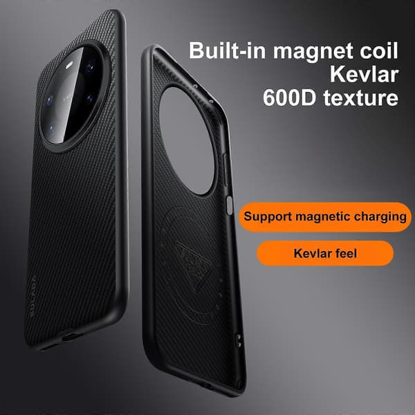 SULADA 600D Kevlar Textur PC Stötsäkert Mobilskal Black For Huawei Mate 80 / Mate 80 Pro