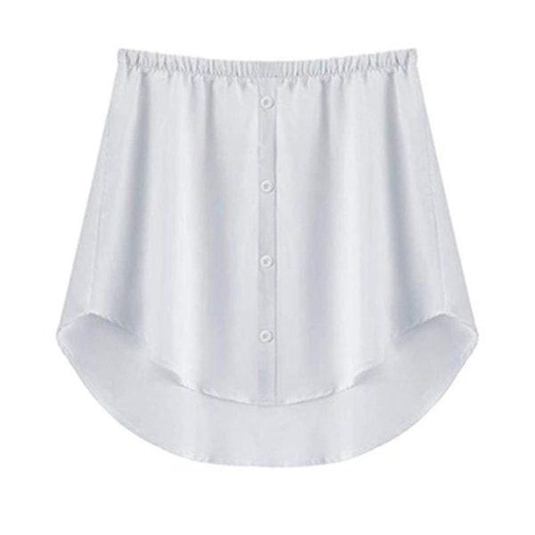 Skjorta Förlängare Justerbar Lager Falska Toppar Sweeper Hem med Elastisk Midja Vit White 4XL