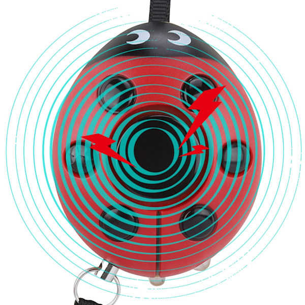 Personligt forsvar beskyttelse Beetle Alarm nøglering 130db Kvinder Nødalarm med LED//+