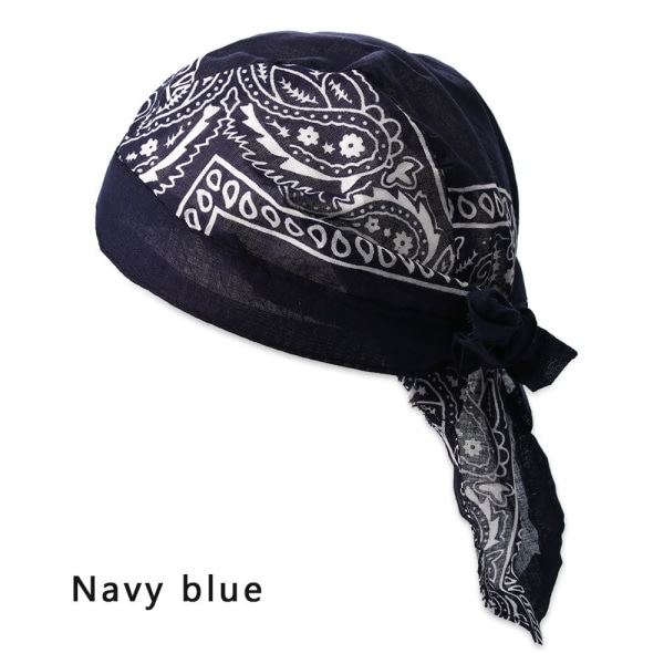 Snabbtorkande bomullspirathatt Utomhus Sport Bandana - navy blue