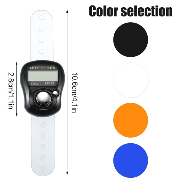 Galaxy 4 osainen elektroninen kierroslukumittari 5-numeroinen nollattava sormenlaskuri käsimittari LCD-näytöllä