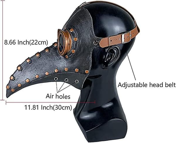 Doktor Pest Mask Raven Mask, Steampunk Proboscis Näbbmask