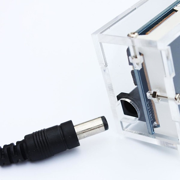 Kompakt 4-cifret DIY digitalt LED-ur sæt lysstyring temperatur dato tid display med gennemsigtig kasse