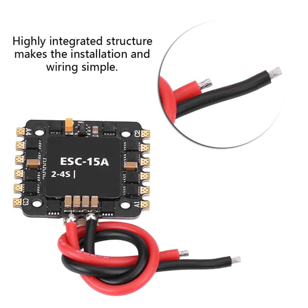 15A 4 i 1 Mini Elektronisk Cruise Control ESC RC Tilbehør til FPV Drone.