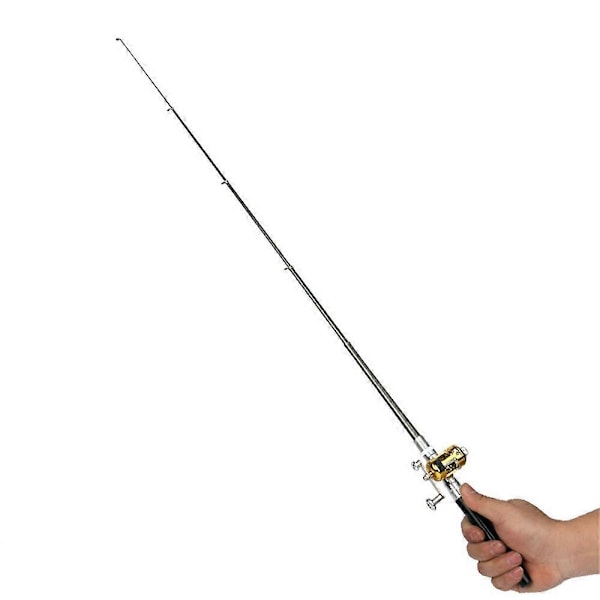 Taskukokoinen onkivapa - Kannettava teleskooppinen kynäonkivapa ja kelayhdistelmä, pieni onkivapa mini onkivapa onkisetti [qb] Black
