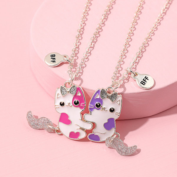 Bästa vän halsband BFF vänskap magnetisk katt hänge