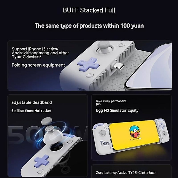 Gamesir X2s Type-c Gamepad til Android Iphone Mobil Spil Controller