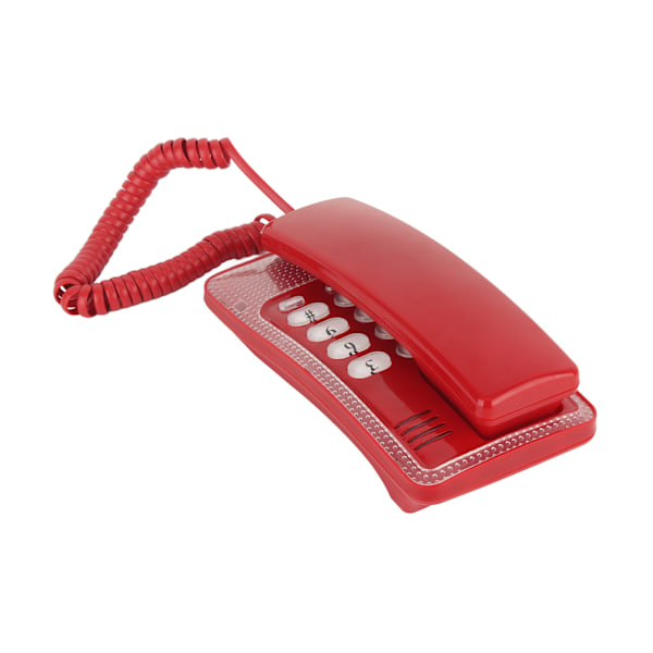 KXT‑438 vægmonteret hjemmetelefon med ledning og hurtigopkald, hurtig blink, lydløs funktion til hjem, hotel, skole, kontor, rød