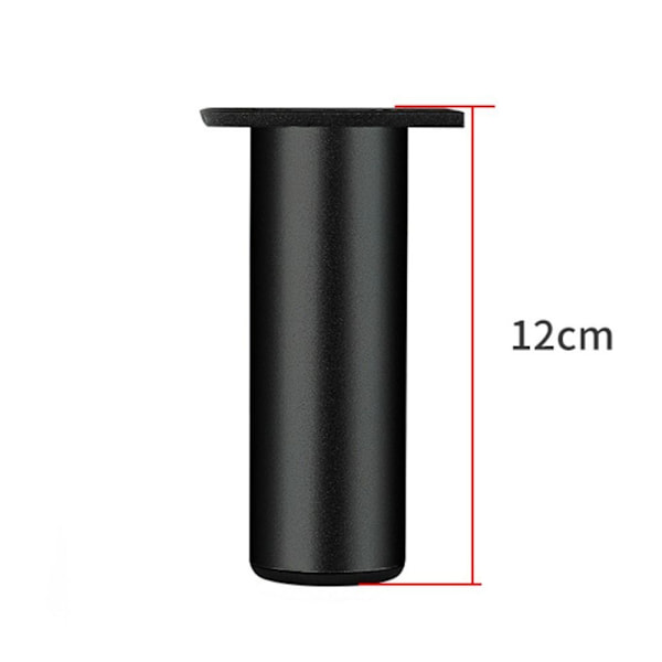 4 stk./sæt Metalben Møbelben SORT 12CM Sort Black 12 cm