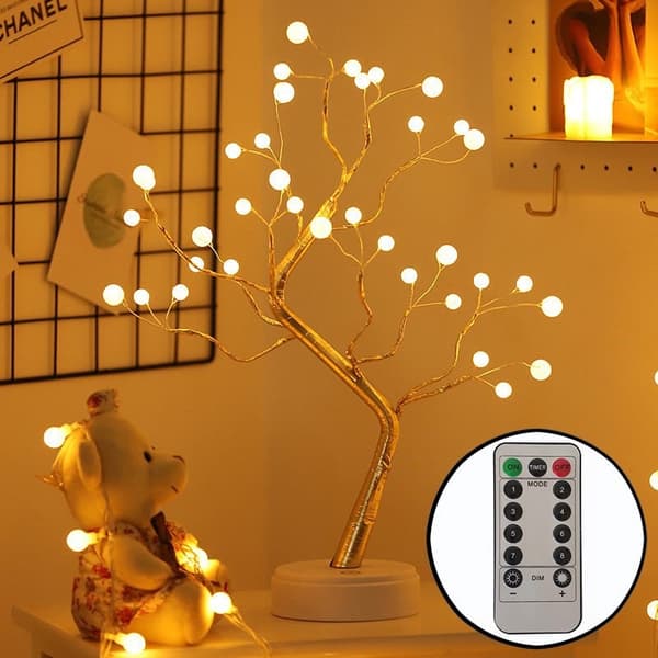 Trädformat LED-nattlampa (Batteri + USB-driven)，Varmvit 72 lampor Warm white 72 lamp