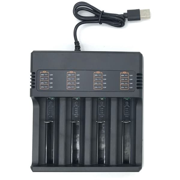 4-spors Smart 18650 Lader Litium Batterilader Universal USB Batt[qb]