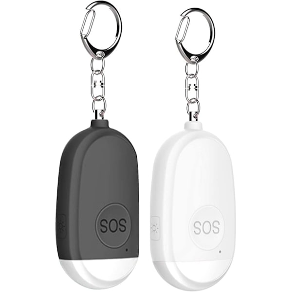 Personlig sikkerhedsalarm nøglering, 130db personlig alarm med LED-lys, mini nødsituation selvforsvar