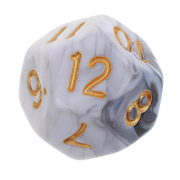 10 stk. 12-sidige terninger D12 polyedriske terninger for terninger Hvit{h} White Gray