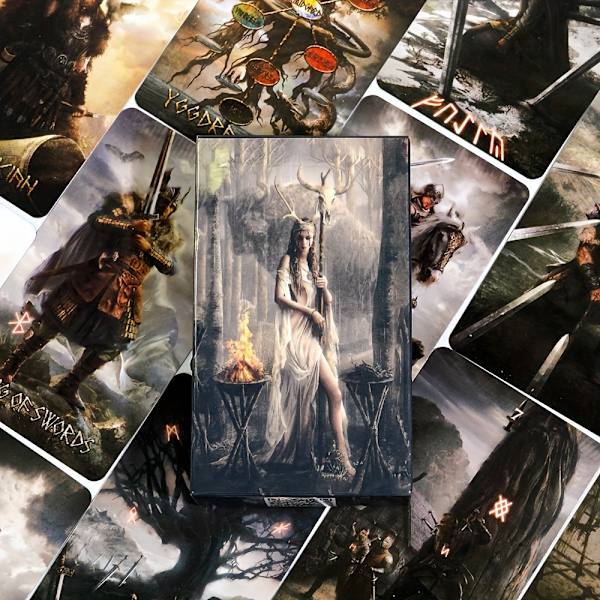 78-delad runisk tarotlek - Lås upp hemligheterna i det forntida nordiska Europa med Rider Waite Tarot System Runic Tarot Deck