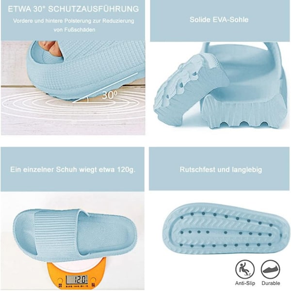 Kvinde Tykke Platform Sky Cloud Slippers himmelblå sky blue 44-45