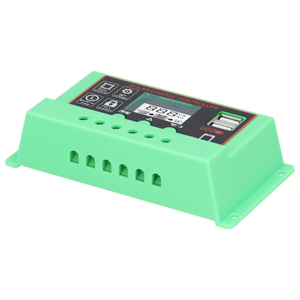 Solcelleladningsregulator 12V/24V Solcellecontroller LCD-skærm