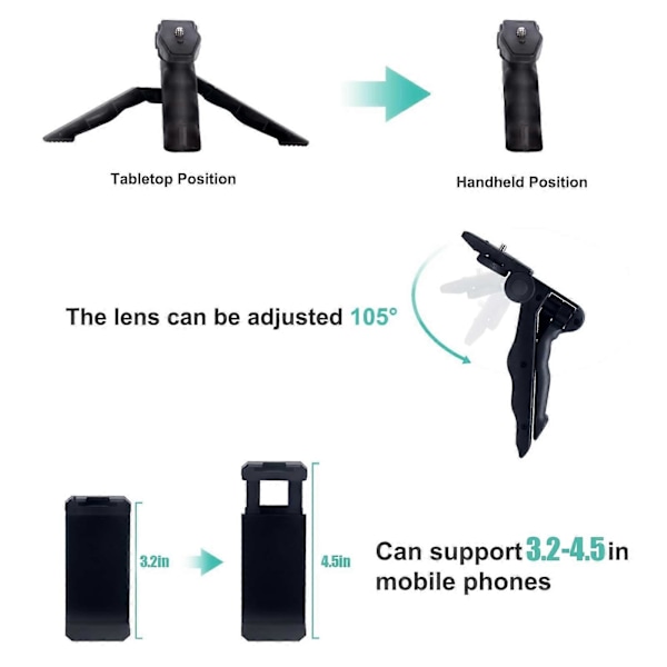 Smartphone Vlogging Kit til iPhone Android med Tripod Mini Mikrofon Starter Pack Vlog kit til TikTok Live Stream Video YouTube