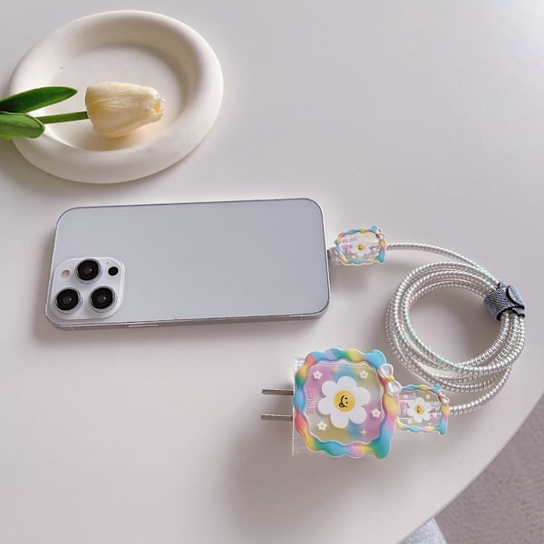 Sööt DIY-kaapeli suojus, yhteensopiva iPhonen 20W USB-C virtalähteen ja Lightning-kaapelin kanssa
