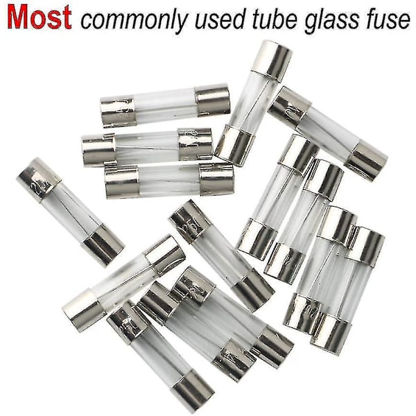 126 stk. glasrørssikringer, 6 x 30 mm glaspatronsikringer, hurtige bilsikringer, hurtige glasrørssikringer (amp 1