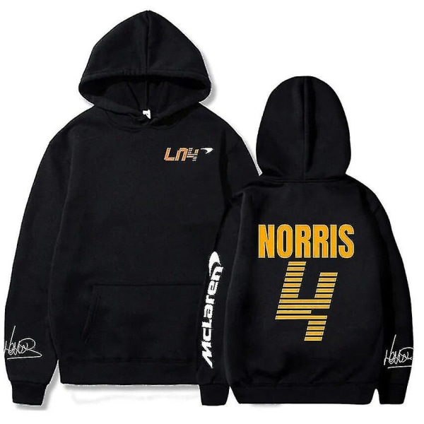 TYI Unisex Lando-Norris Hoodie, Sweatshirt, Harajuku Cartoon Hip Hop Mode Kläder, Herr och Dam Hoodie XL för F1 Racing Fans XL