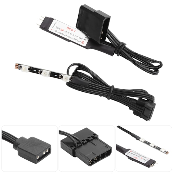 Fjärrkontroll Set RGB Full Color Belysning CPU Vattenkylning Tank Controller Kit 5V