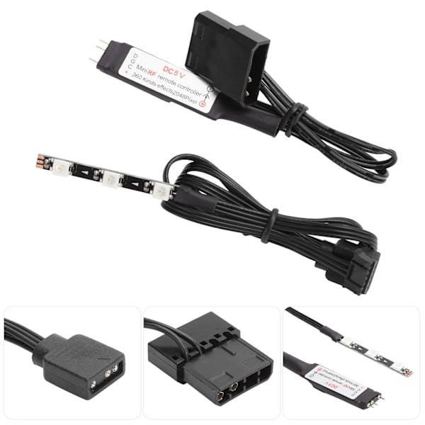 Fjernbetjeningssæt RGB Fuld Farve Belysning CPU Vandkøling Tank Controller Kit 5V