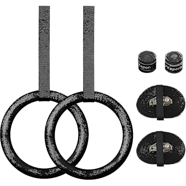 Gymnastikringar - Olympiska gymnastikringar - Med justerbar nylon - 23 mm belastning - 400 kg - För inomhus och utomhus - För fitness - Upphängningslina