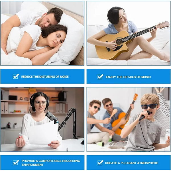 Acoustic Panel 12 pcs Acoustic Panels Self-Adhesive, High Density Wall Panel, 30*30cm, Black