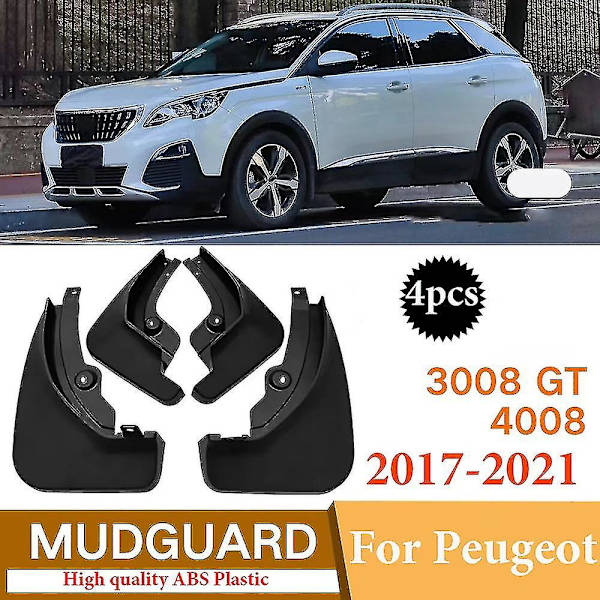 Nya uppgraderade stänkskydd för Peugeot 3008 Mk2 Gt 2017 2018 2019 2020 2021 Stänkskydd Stänkskydd Stänkskydd 4 st fram och bak