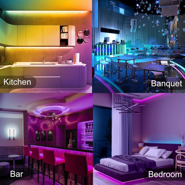 LED-ljusremsa 15 m, PSTAR Bluetooth LED-ljusremsa RGB 24 V med IR-fjärrkontroll App-styrbar musikläge EU EU I