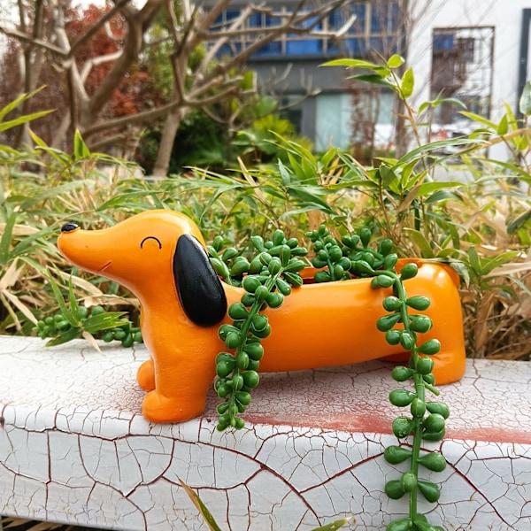 Tax Blomsterpotte | Harts Dyrplantepotter | Kreativ Dachshund Hund Sukkulenter Potte | til hjem, café og udendørs indretning