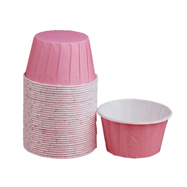 50 st Glassbägare Dessertskålar för Fryst Yoghurt Cupcake Tårta Pink