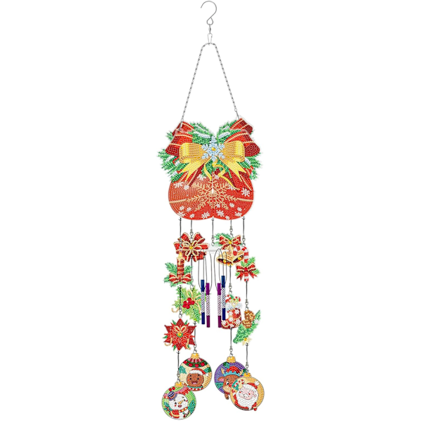 Diamond Art Wind Chimes Kit, Double Sided 5D DIY Diamond Painting Suncatchers Home Hanging Ornament for Garden (PFL508-8)