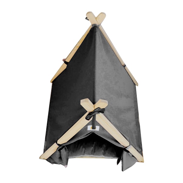 Pet Teepee telt Blødt stort rum Bærbar universel kæledyrstelt seng til hunde og katte Grå Grå
