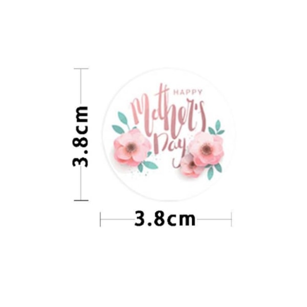 3,8 cm Glad Mors Dag-etiketter - Tack-klistermärken - Blommor -
