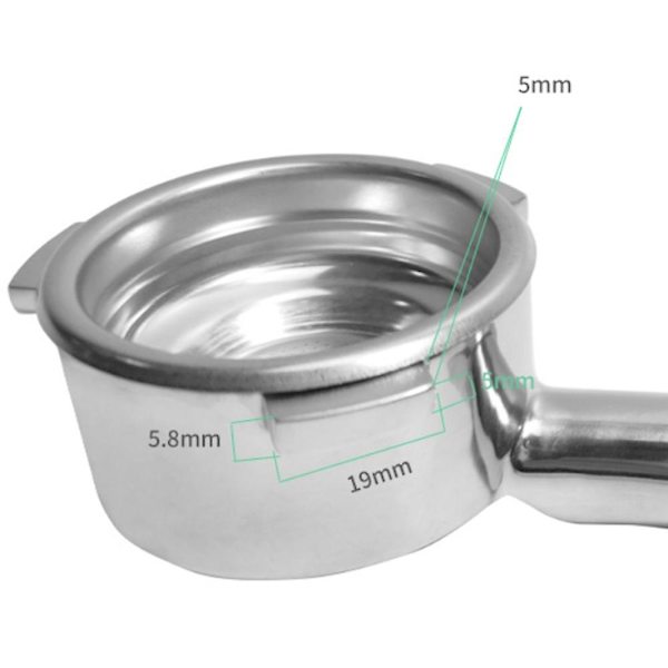 54 mm:n pohjaton portafilteri - Sopii Barista Express, Pro, Press, 1 x suodatinosa. (puu)
