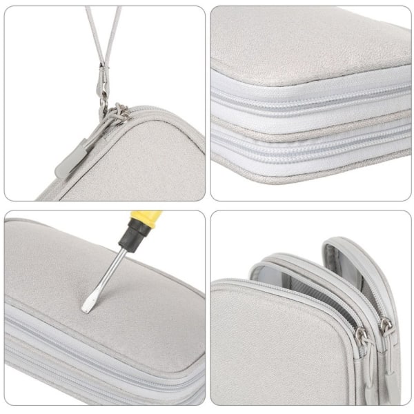 Headset Kabel taske Opladning Skat taske LYS GRÅ 19 X11 X6.5CM - høj kvalitet Lys Grå Light Grey 19 x 11 x 6.5cm
