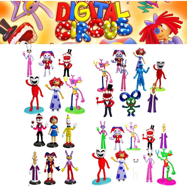 Fantastiske Digitale Cirkusfigurer Sæt, Pomni Jax Model Legetøj Til Børnegaver, Den Fantastiske Digitale Cirkus Samleobjekter Animefigurer 9pcs