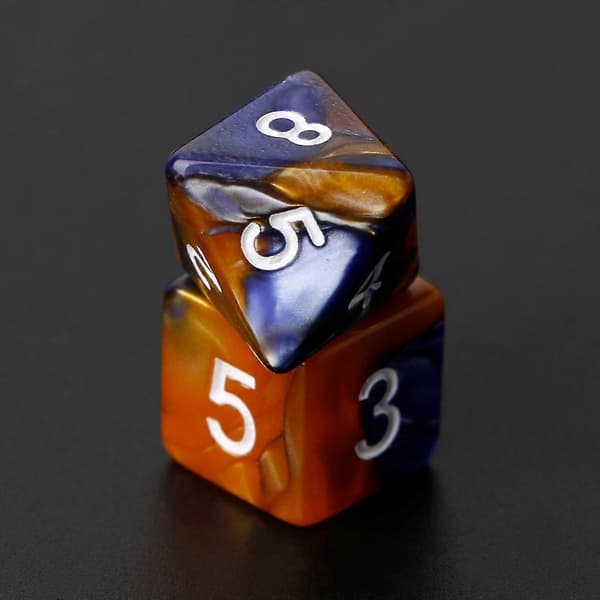 7 st/set Akryl Polyhedral Tärningar För TRPG Brädspel D4-D20{h} Red and white