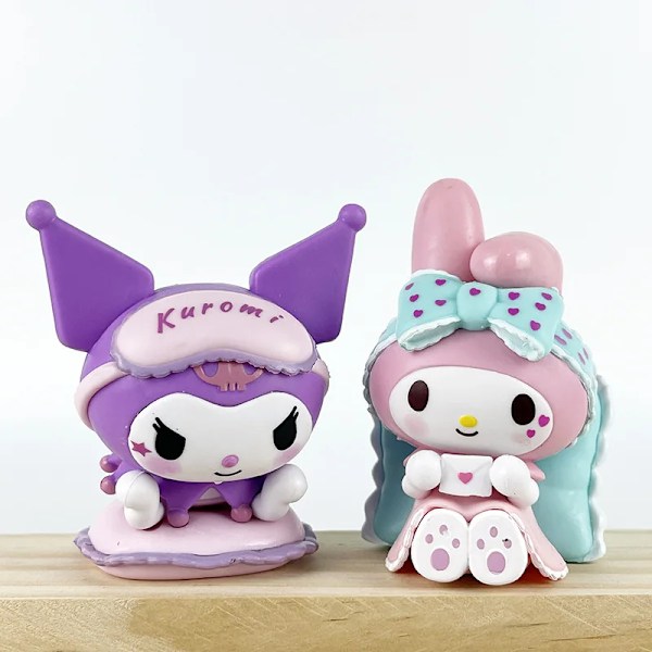 Sanrio Blind Box Søte Kuromi My Melody Figurer Leke Pyjamas Serie Samling Hjemmedekor For Barn Julegave 5 pcs