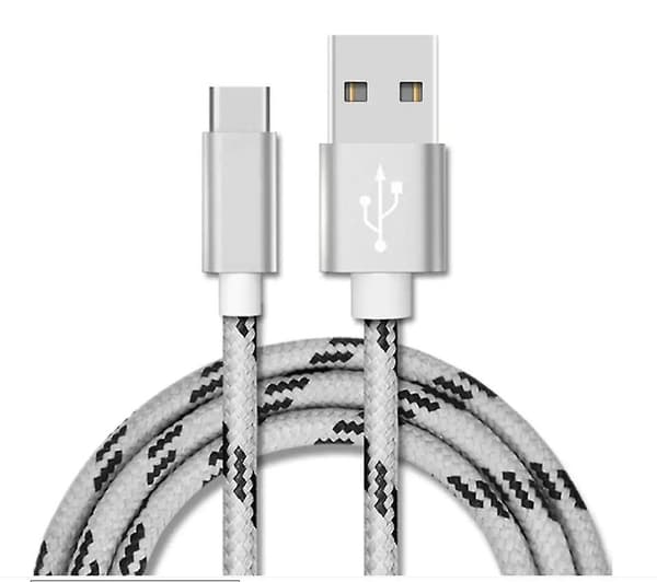 2m USB Snabbladdning Typ C Laddarkabel Datakabel För Samsung S21 S22 S23 Grå
