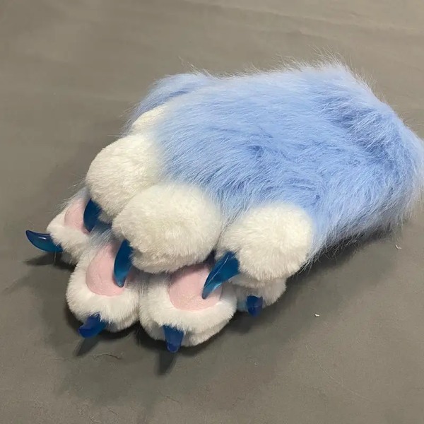 Sød plys cosplay kostume furry farve dyr pote handsker kat pige handsker kat pote sød plys pels kostume færdigt produkt black