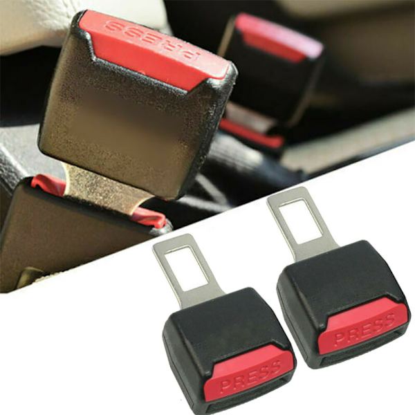 Bil Auto Spænde Sikkerhedssele Forlænger Pad sort rød black red 8.8 x 5.1cm