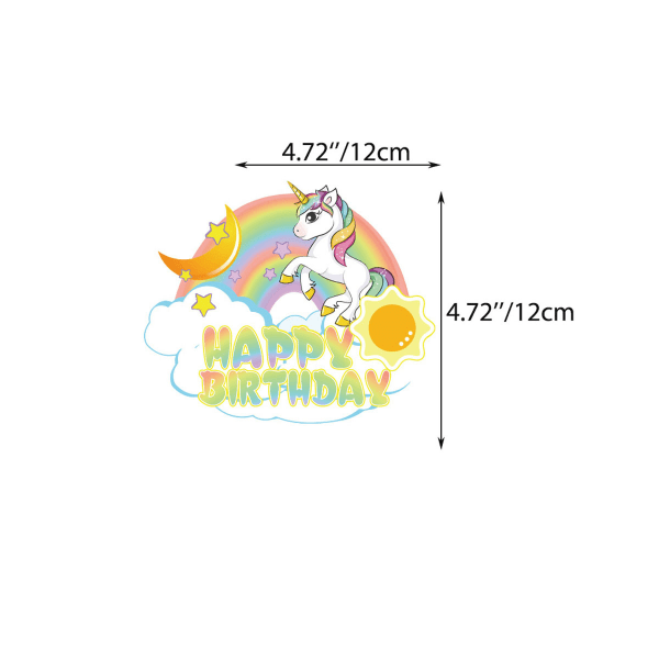 34 delar Unicorn Cake Toppers, Födelsedagstårta Toppers, Cupcake In