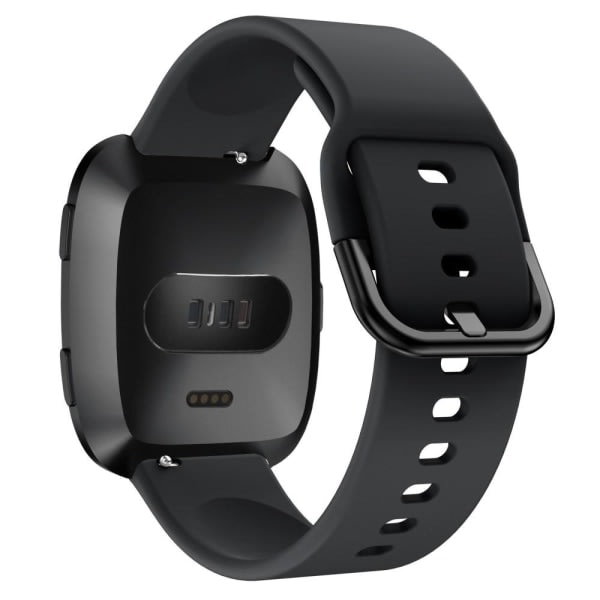 Silikone Rem til Fitbit Versa/Versa 2 - Sort Sort Sort