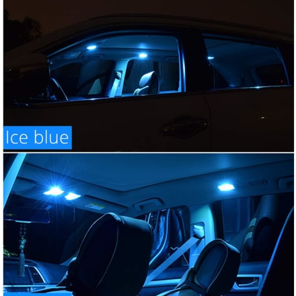 10 Pack 39mm 2835 SMD LED-lampor Super Bright Glacier Blue Byt ut